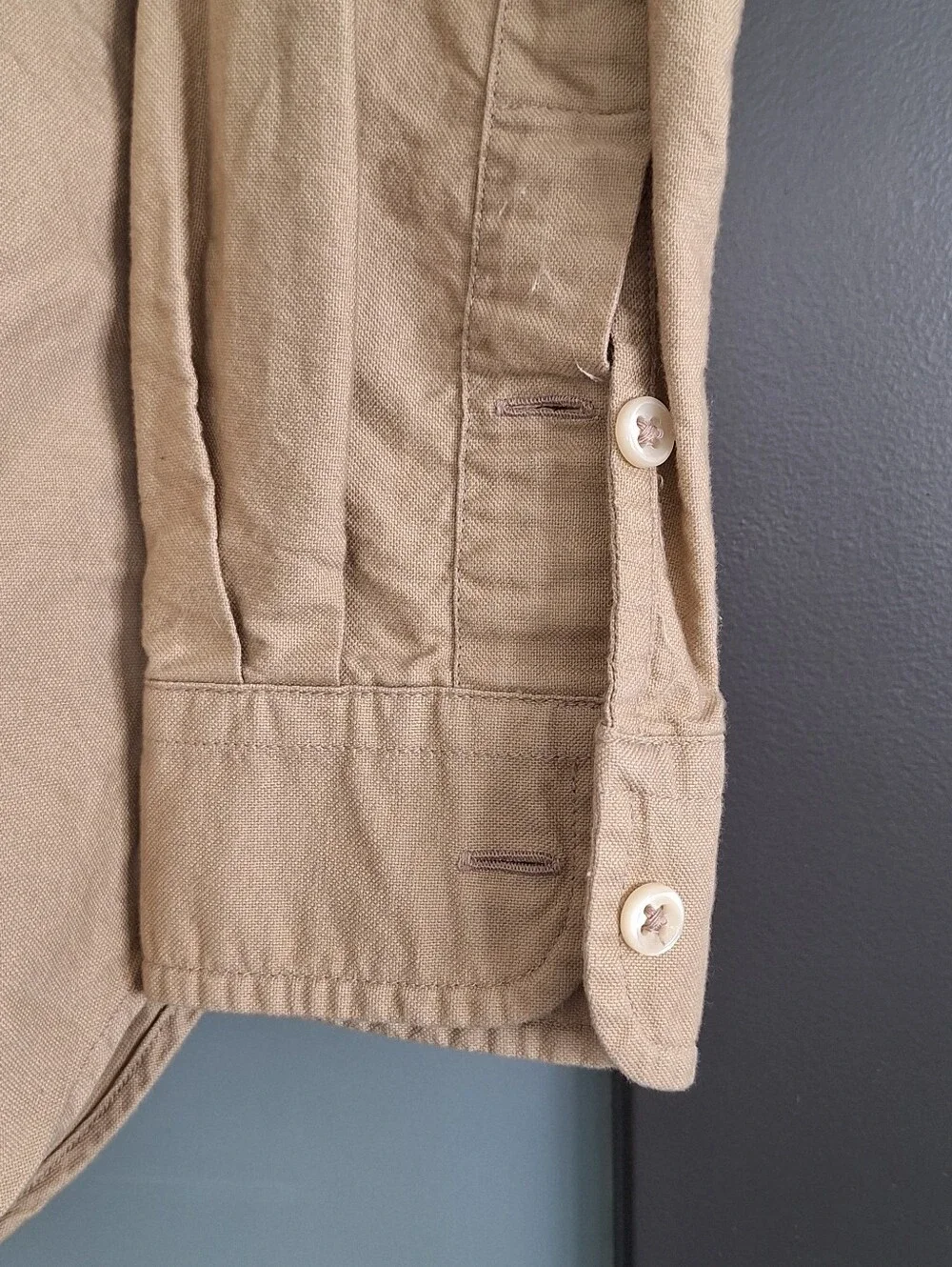 Ralph Lauren Boys Shirt Khaki Sz M 12/14 NWOT